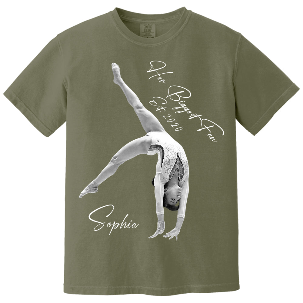 Her Biggest Fan - Washed Tee Retro Bootleg Shirt For Gymnast A2110