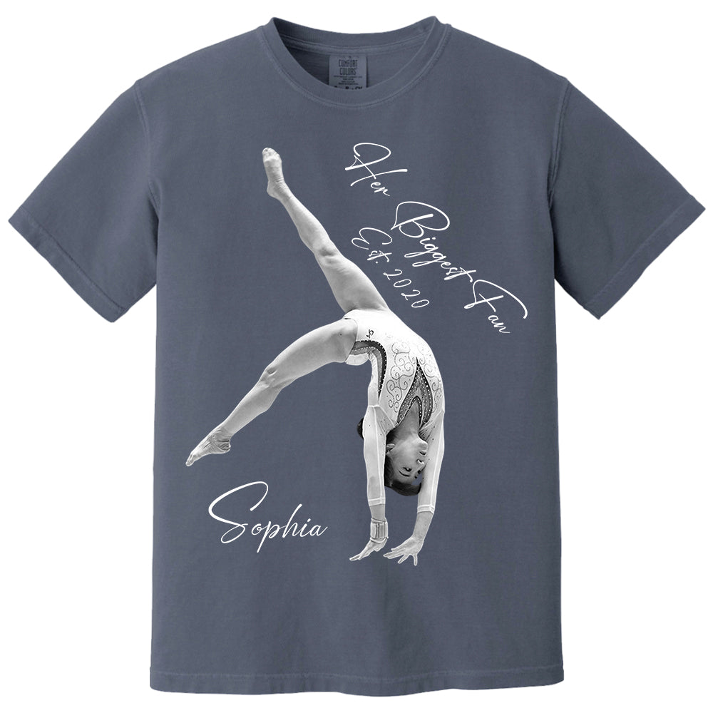 Her Biggest Fan - Washed Tee Retro Bootleg Shirt For Gymnast A2110