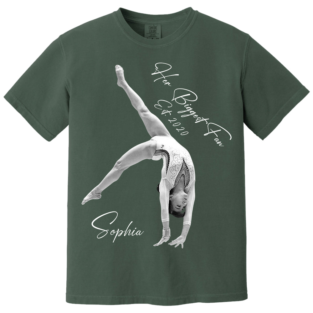 Her Biggest Fan - Washed Tee Retro Bootleg Shirt For Gymnast A2110