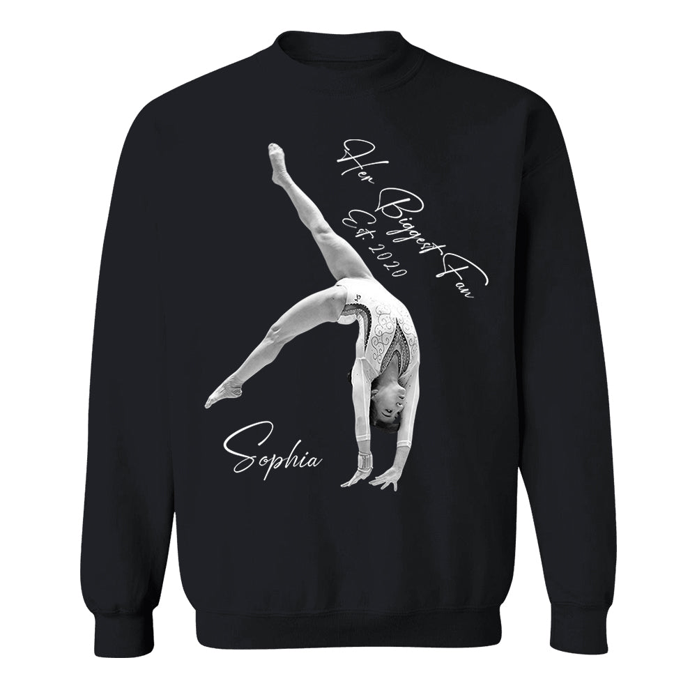 Her Biggest Fan - Washed Tee Retro Bootleg Shirt For Gymnast A2110