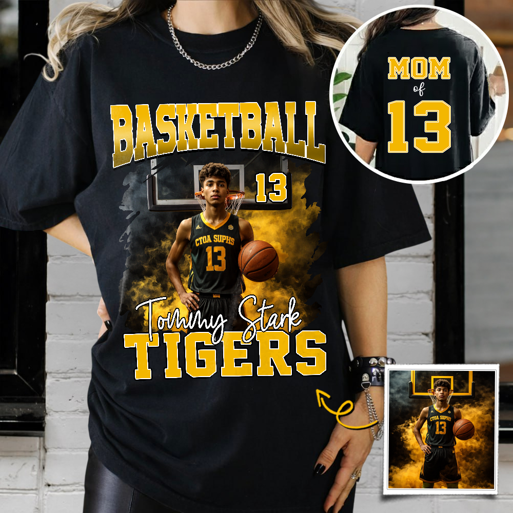 Personalized Basketball Shirt, Custom Photo And Team Name For Basketball Mom Sport Family Vrs2 T1807