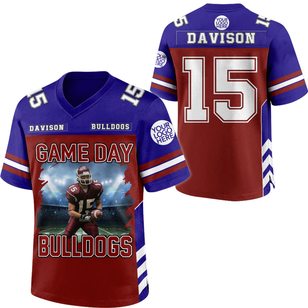 Custom Photo Football Game Day Football Jersey Gift For Football Lovers - Personalized Gift For Football Player Tu20