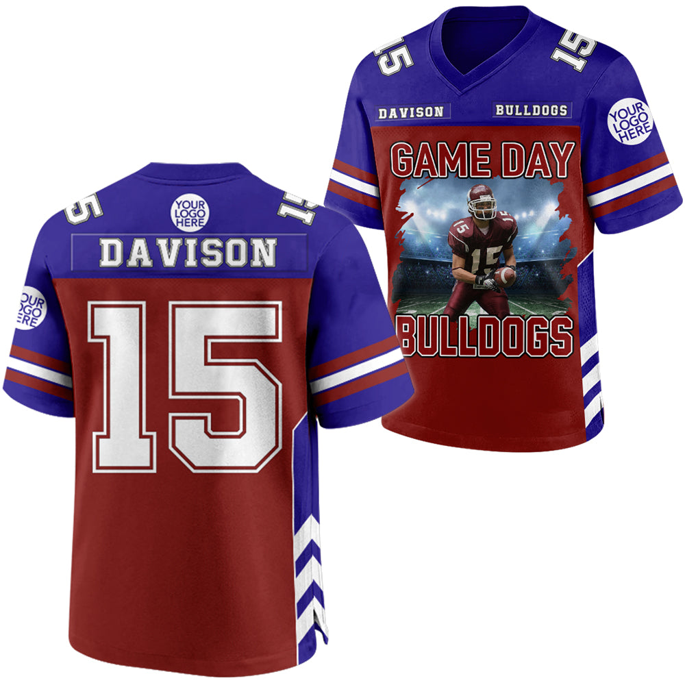 Custom Photo Football Game Day Football Jersey Gift For Football Lovers - Personalized Gift For Football Player Tu20