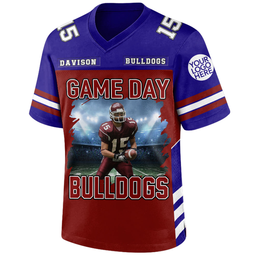 Custom Photo Football Game Day Football Jersey Gift For Football Lovers - Personalized Gift For Football Player Tu20