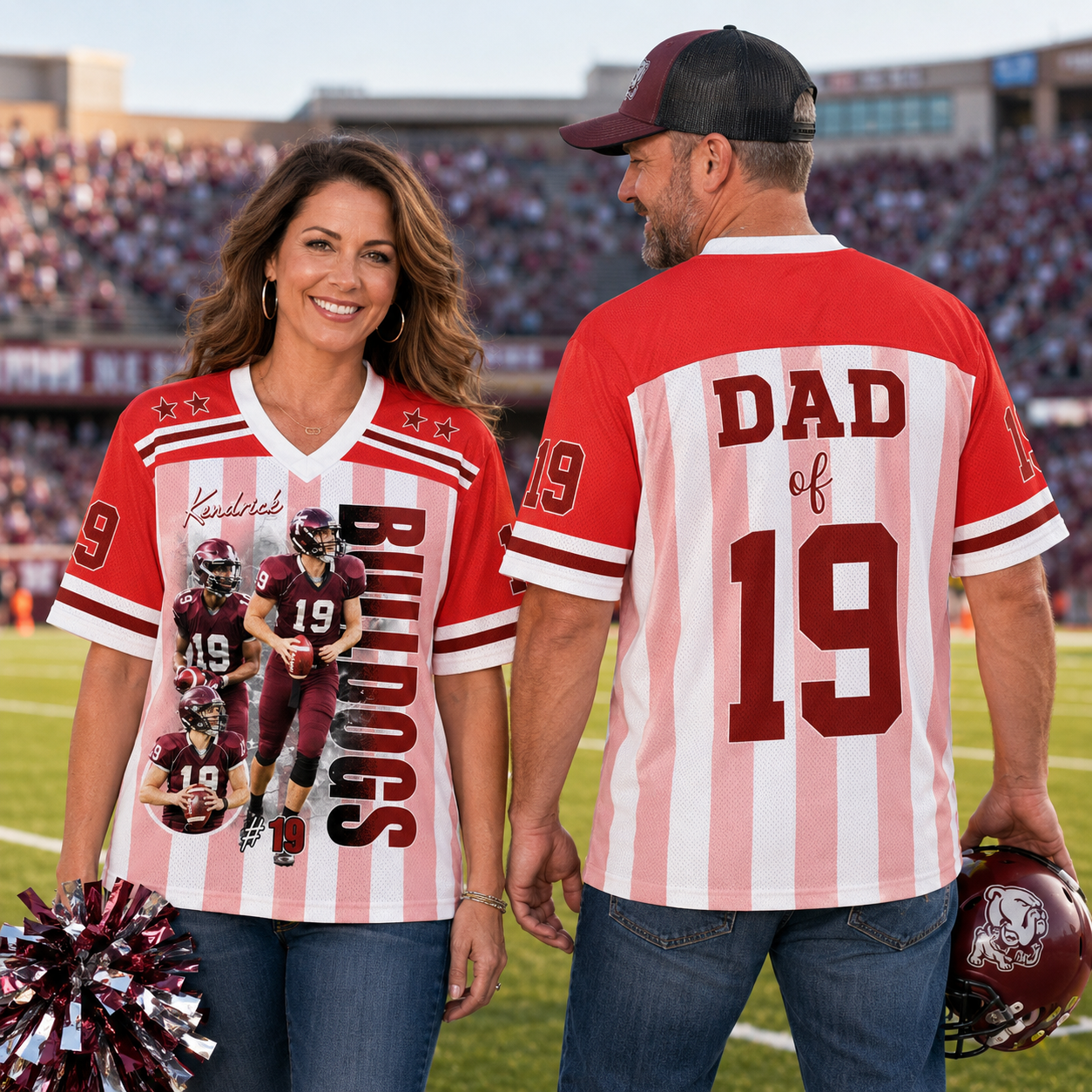 Personalized Football Mom Jersey with Photo, Name & Number, Gift For Football Mom Football Lovers MI209