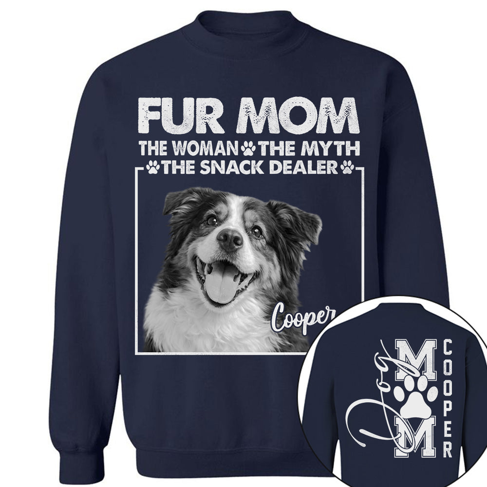 Personalied Fur Mom The Woman The Myth The Snack Dealer Shirt, Dog Mom Shirt, Gift For Dog Lovers T1807