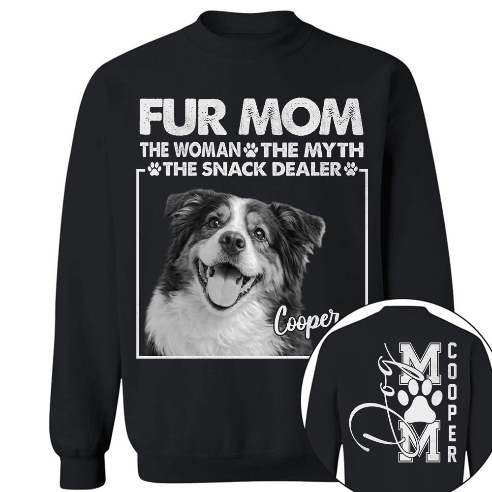 Personalied Fur Mom The Woman The Myth The Snack Dealer Shirt, Dog Mom Shirt, Gift For Dog Lovers T1807