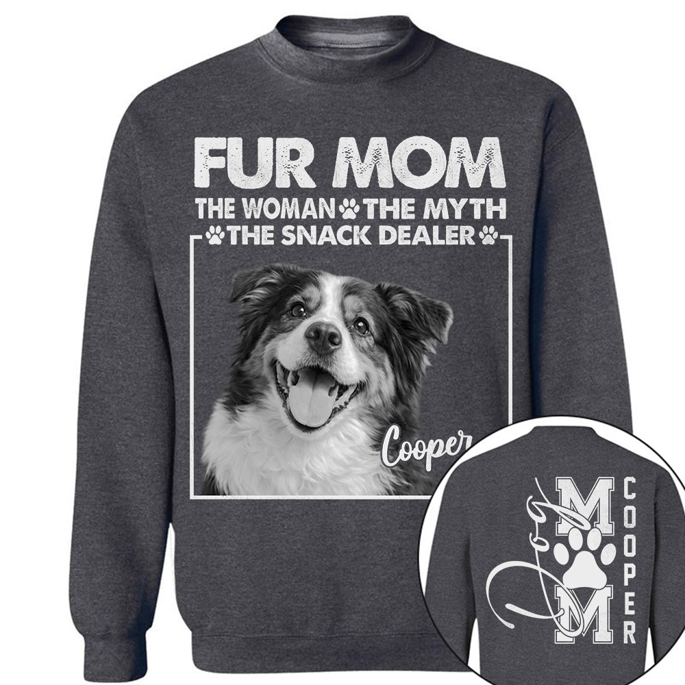Personalied Fur Mom The Woman The Myth The Snack Dealer Shirt, Dog Mom Shirt, Gift For Dog Lovers T1807