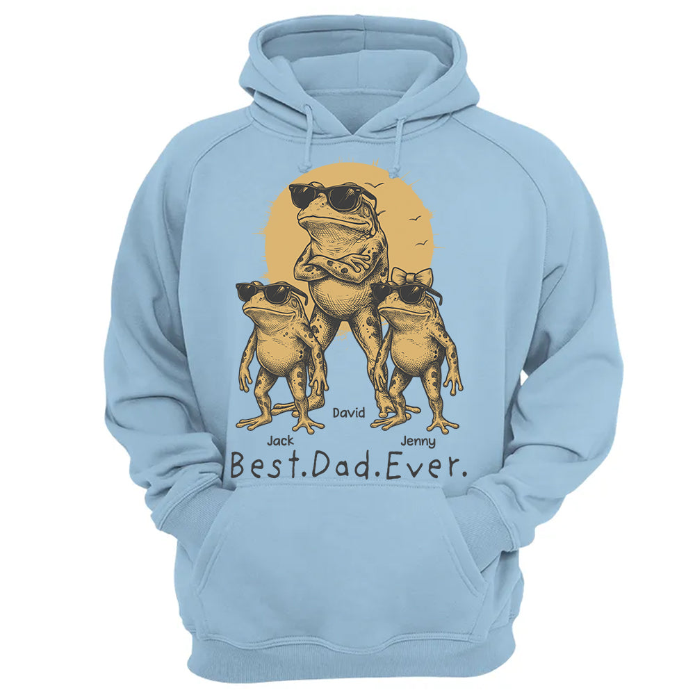 Best Dad Ever Dad Frog, Personalized T-Shirt Father Day, Gifts for Dad Husband, Funny Papa Tshirt Cool Daddy Frog Tee MI209 Hv01