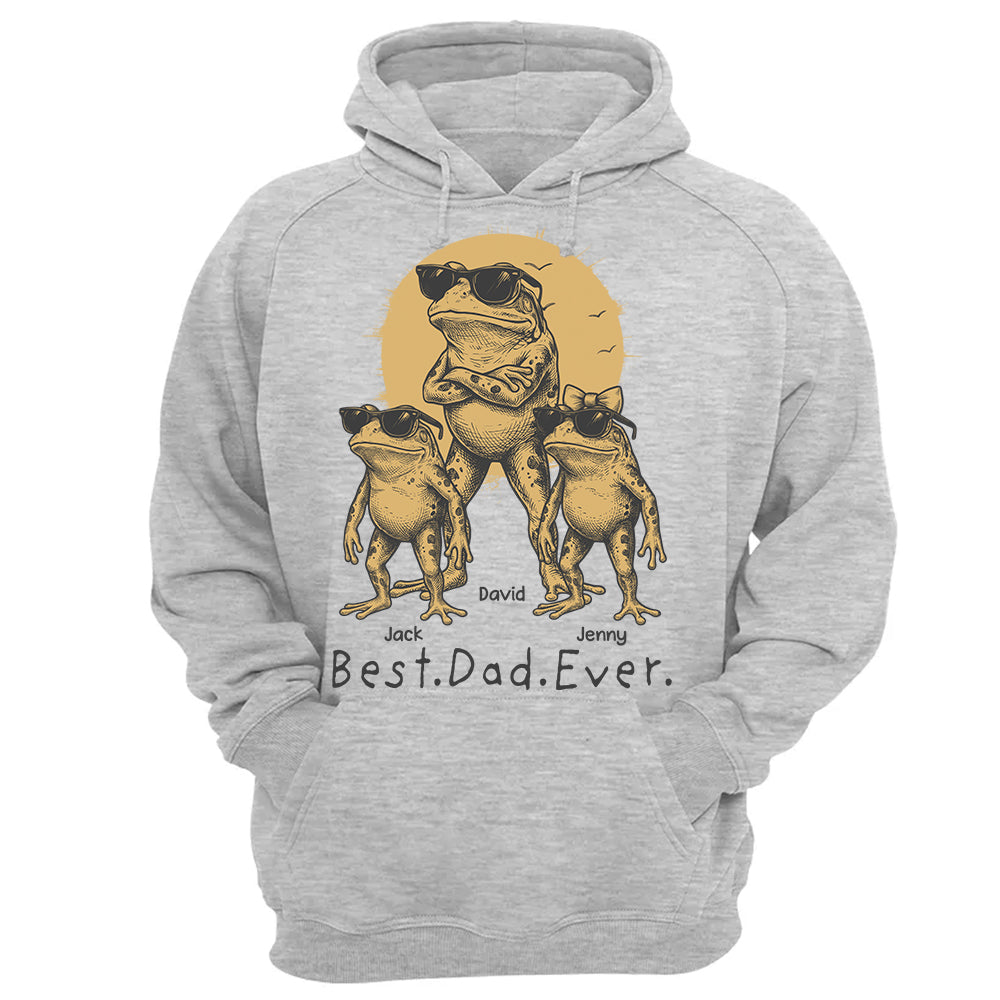 Best Dad Ever Dad Frog, Personalized T-Shirt Father Day, Gifts for Dad Husband, Funny Papa Tshirt Cool Daddy Frog Tee MI209 Hv01