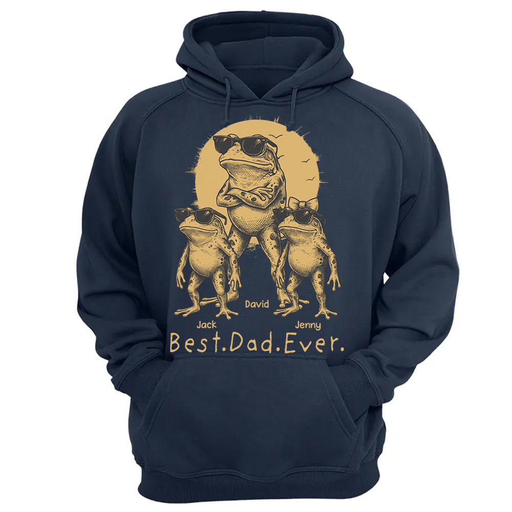 Best Dad Ever Dad Frog, Personalized T-Shirt Father Day, Gifts for Dad Husband, Funny Papa Tshirt Cool Daddy Frog Tee MI209 Hv01