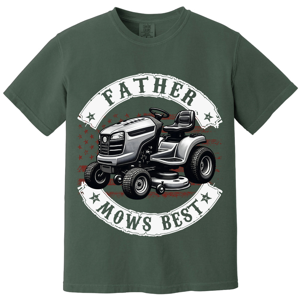 Father Mows Best Shirt, Personalized Funny Lawn Mowing Dad Shirt, Gift Idea For Father’s Day, Dad Joke T-Shirt, Yard Work Humor Tee for Dad MI209 VH01