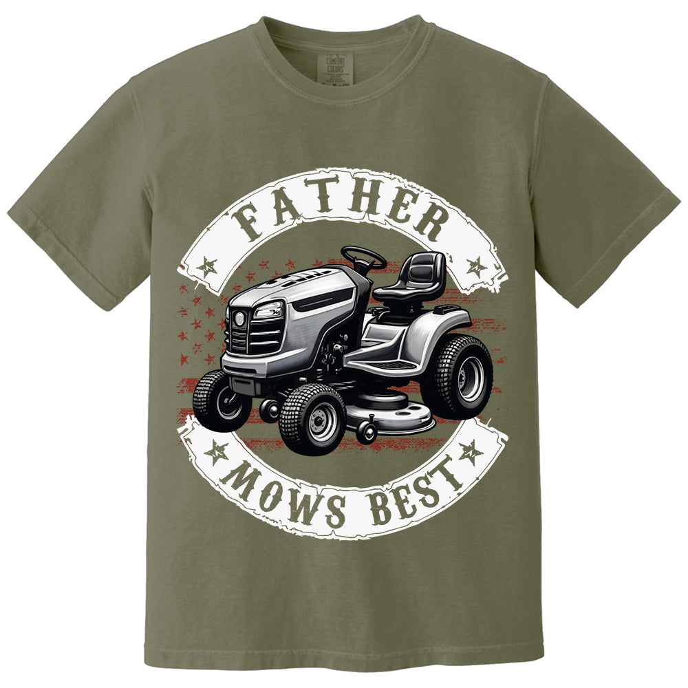 Father Mows Best Shirt, Personalized Funny Lawn Mowing Dad Shirt, Gift Idea For Father’s Day, Dad Joke T-Shirt, Yard Work Humor Tee for Dad MI209 VH01