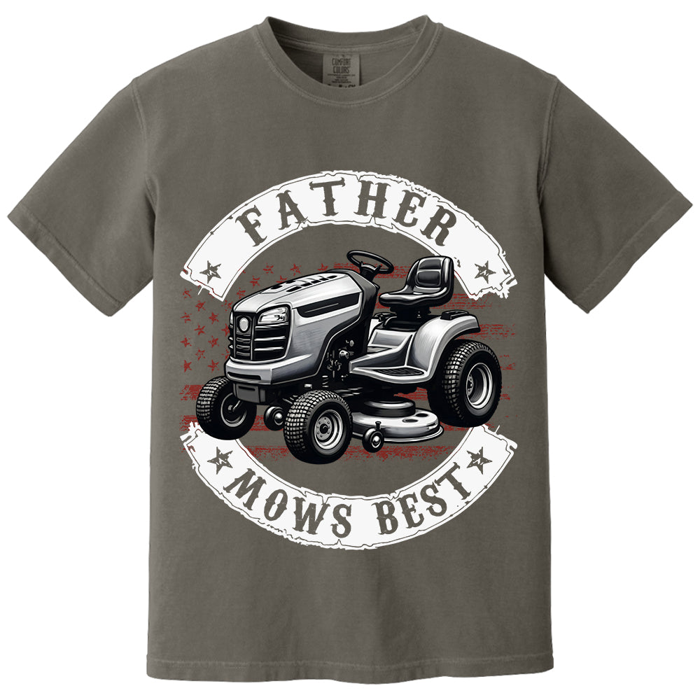 Father Mows Best Shirt, Personalized Funny Lawn Mowing Dad Shirt, Gift Idea For Father’s Day, Dad Joke T-Shirt, Yard Work Humor Tee for Dad MI209 VH01