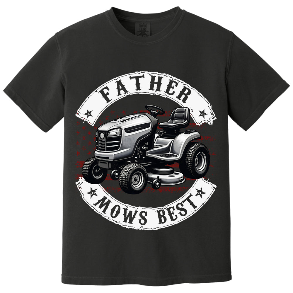 Father Mows Best Shirt, Personalized Funny Lawn Mowing Dad Shirt, Gift Idea For Father’s Day, Dad Joke T-Shirt, Yard Work Humor Tee for Dad MI209 VH01