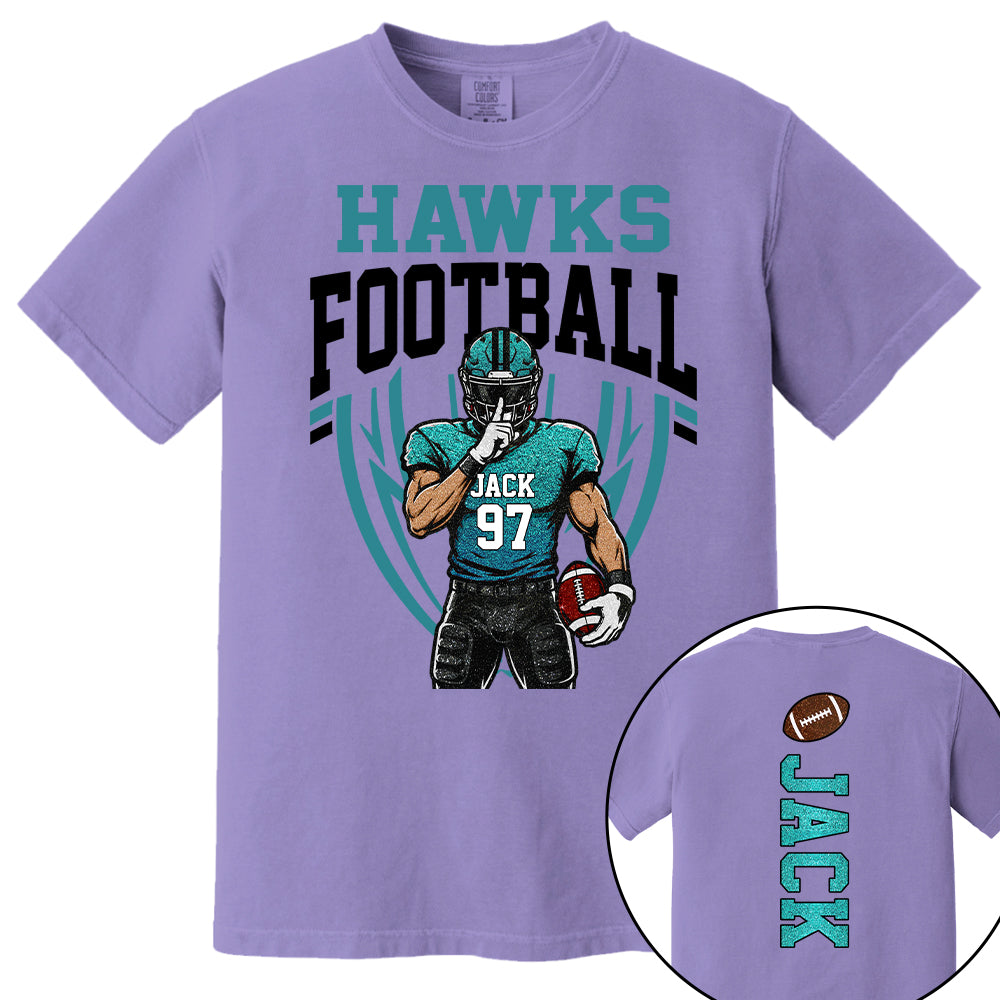 Custom Football Team Name & Number Shirt Football Mom Shirt Football Team Shirt Game Day Shirt Gift for Mom High School Football Cheer Shirt