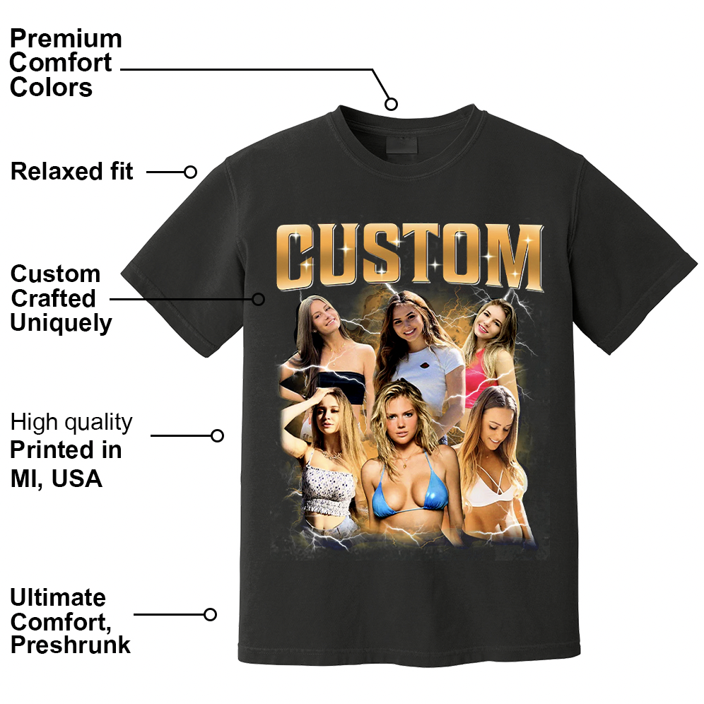 Custom Girlfriend Photo With Unique Style Bootleg Shirt - Valentine Shirt For Boyfriend, Girlfriend