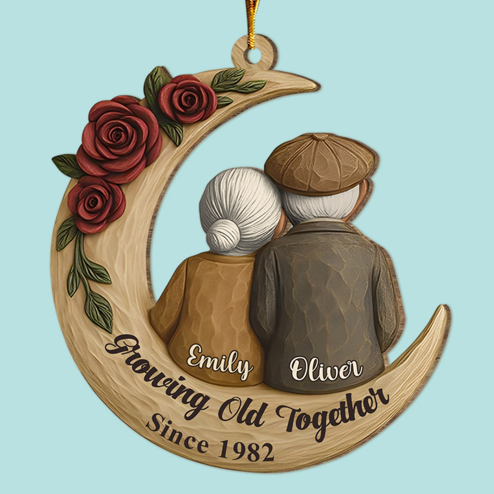 From Our First Kiss Till Our Last Breath Persionalized Custom 1 Layered Wood Couple Ornament Tu24 Li29