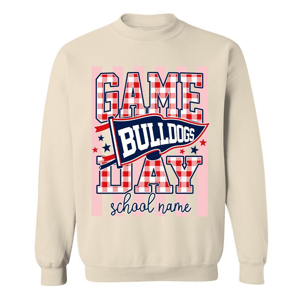Game Day Striped School Mascot Shirt, Personalized Football School Spirit, Gifts For Teacher Student MI209 Hv01