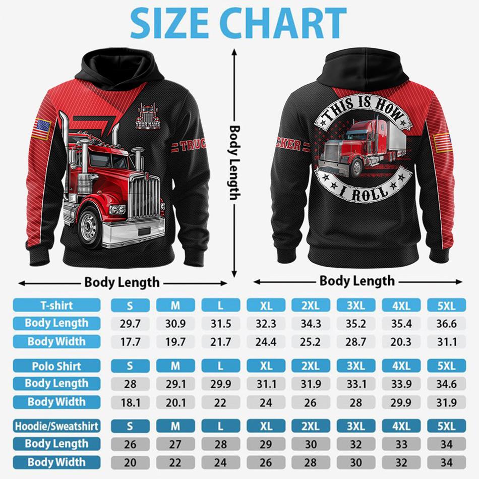 Personalized Trucker Shirt, This Is How I Roll Truck Driver All Over Print Shirt, Custom Name Truck Shirt, Trucker Gift for Men H2511 Trna KL07