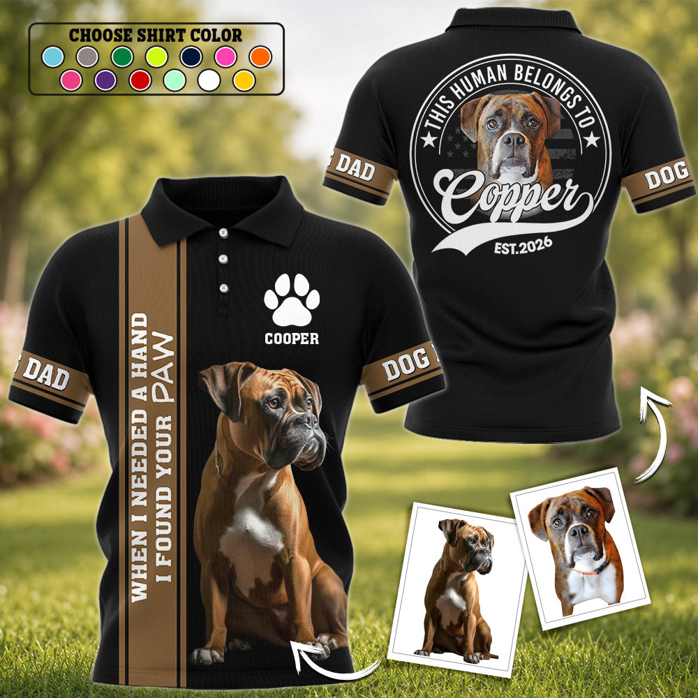 This Human Belongs To, Personalized Dog Dad Dog Mom Shirt, Custom Photo Gift For Dog Lovers T1807 Hv01