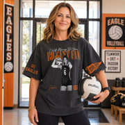 I'll Always Be Your Biggest Fan, Personalized Vintage “Biggest Fan” Volleyball Shirt, Custom School Team Name, Gift For Volleyball Lovers T1807 TH23