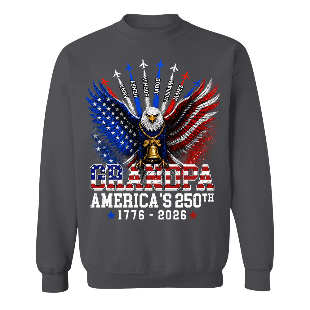 Grandpa America's 250th Anniversary - Personalized Shirt - Patriotic Gift For Dad, Grandpa T1807 Hv01