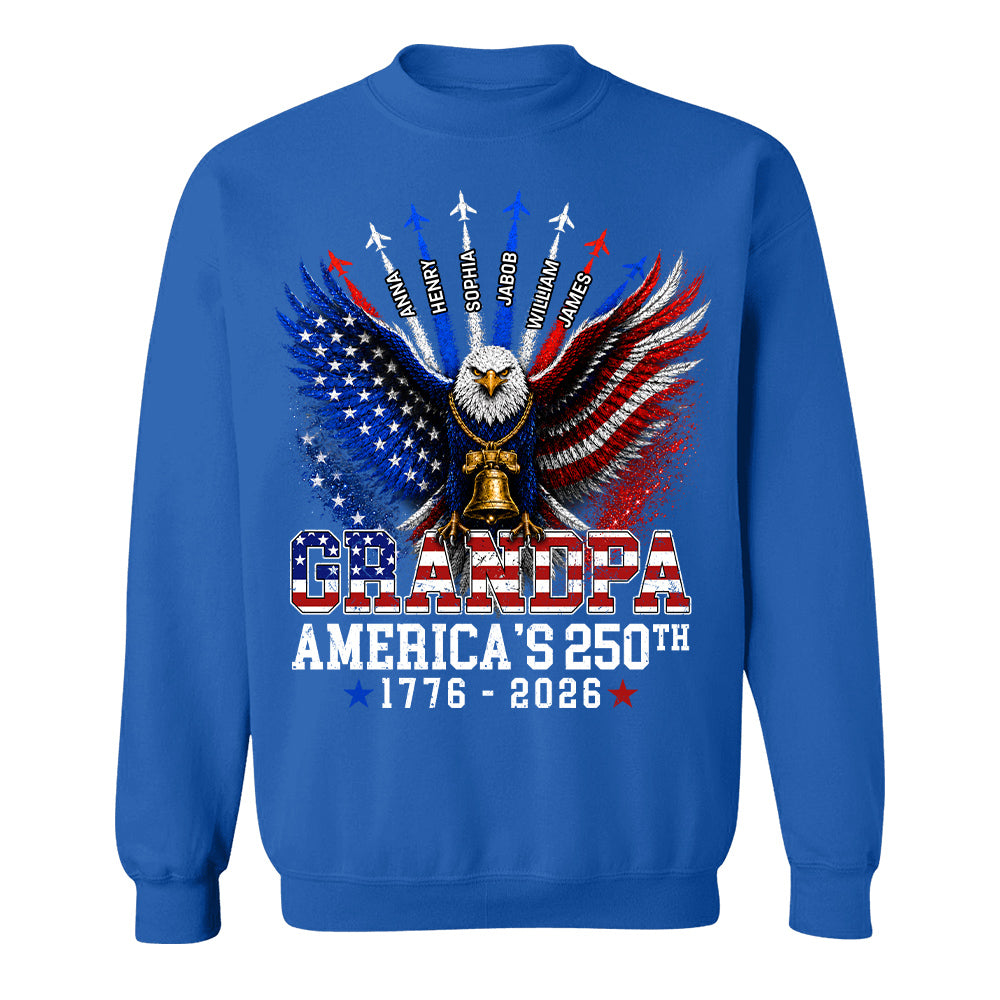 Grandpa America's 250th Anniversary - Personalized Shirt - Patriotic Gift For Dad, Grandpa T1807 Hv01