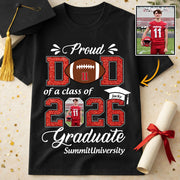 Personalized Football Graduation Shirt Class of 2026 Custom Senior Shirt Family Graduation Gift Football Senior 2026 Shirt Na02 T24