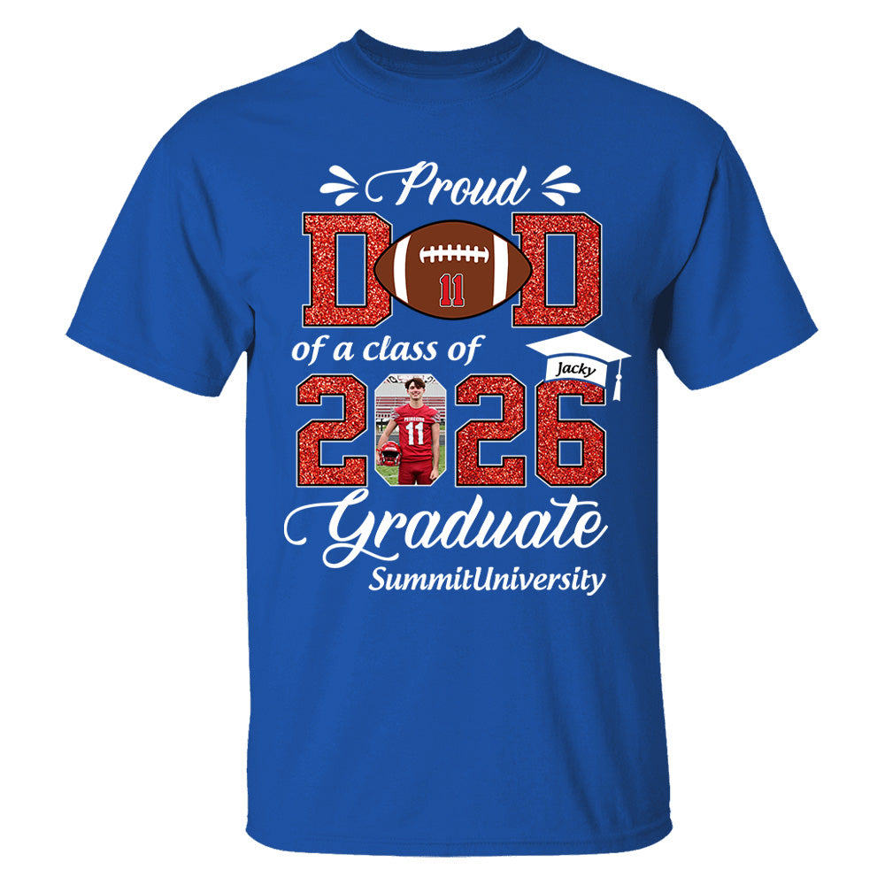 Personalized Football Graduation Shirt Class of 2026 Custom Senior Shirt Family Graduation Gift Football Senior 2026 Shirt Na02 T24