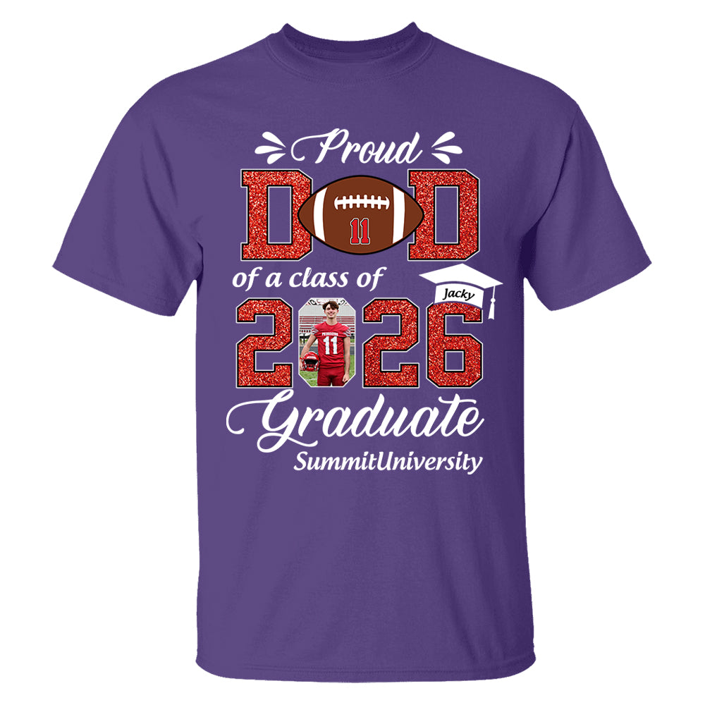 Personalized Football Graduation Shirt Class of 2026 Custom Senior Shirt Family Graduation Gift Football Senior 2026 Shirt Na02 T24