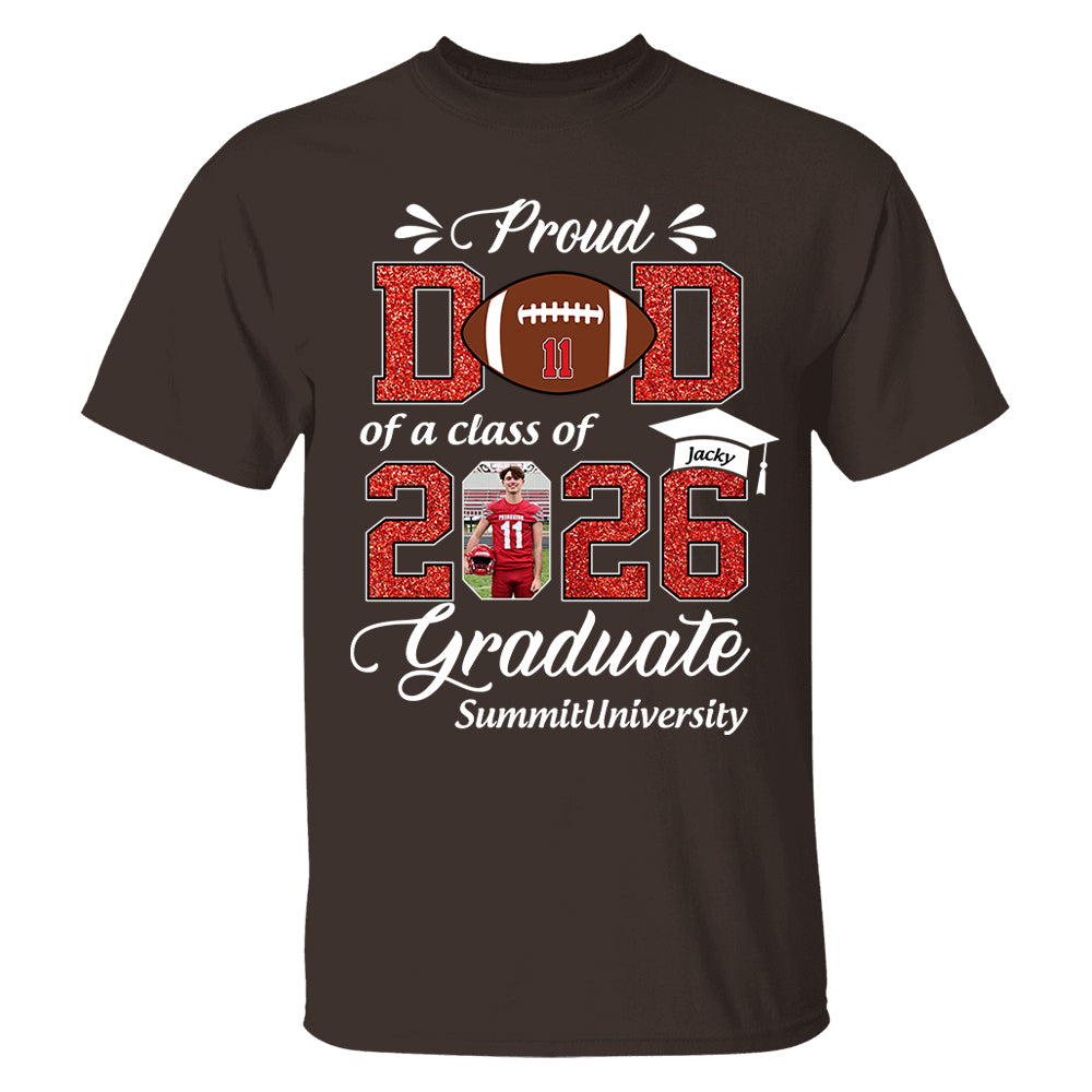 Personalized Football Graduation Shirt Class of 2026 Custom Senior Shirt Family Graduation Gift Football Senior 2026 Shirt Na02 T24