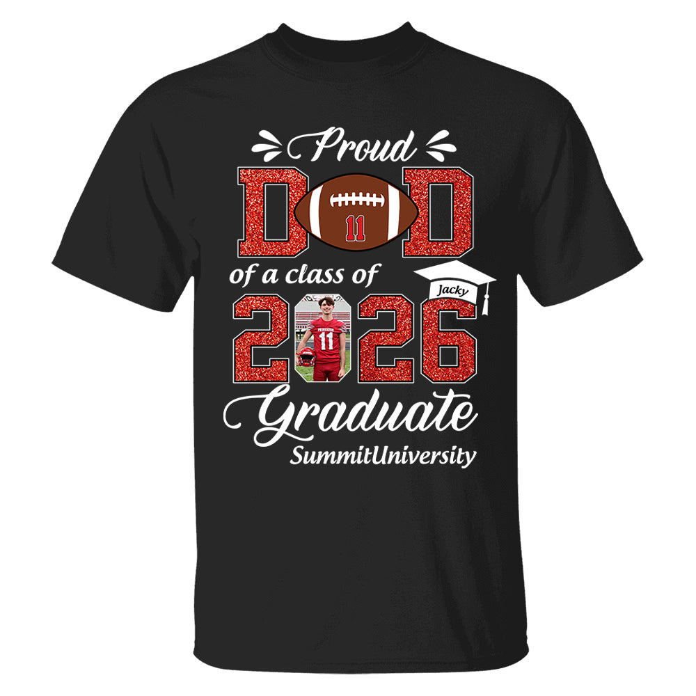 Personalized Football Graduation Shirt Class of 2026 Custom Senior Shirt Family Graduation Gift Football Senior 2026 Shirt Na02 T24
