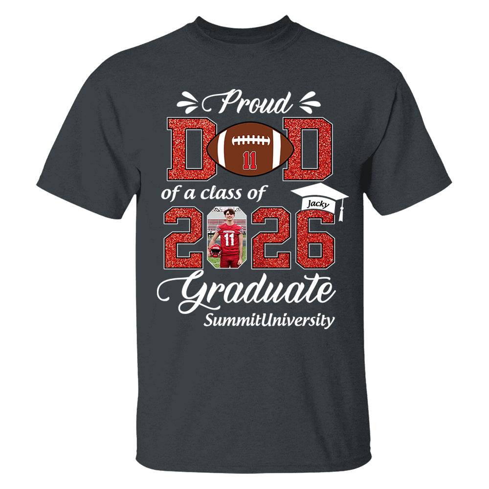 Personalized Football Graduation Shirt Class of 2026 Custom Senior Shirt Family Graduation Gift Football Senior 2026 Shirt Na02 T24