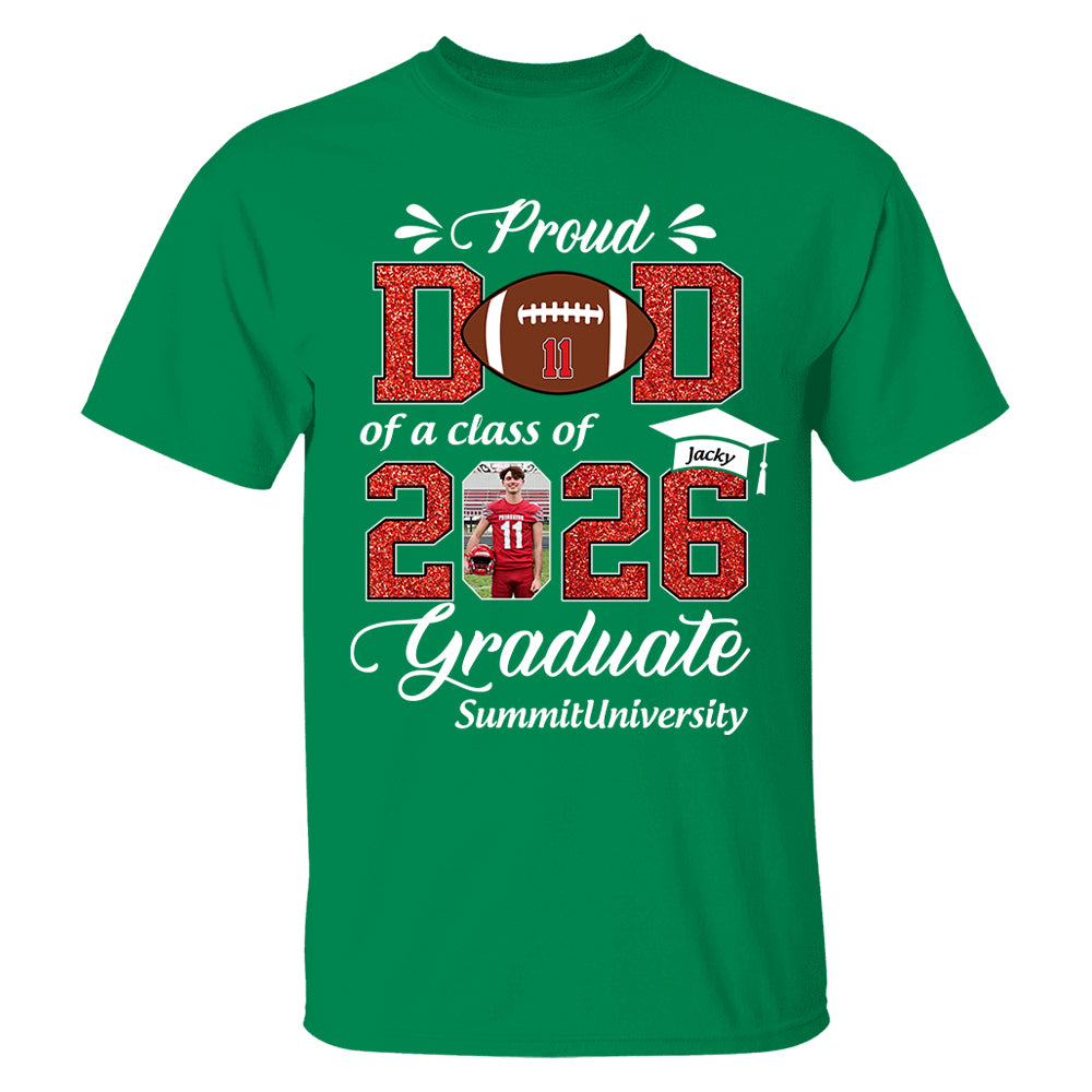 Personalized Football Graduation Shirt Class of 2026 Custom Senior Shirt Family Graduation Gift Football Senior 2026 Shirt Na02 T24