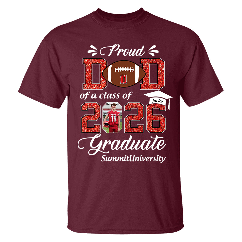 Personalized Football Graduation Shirt Class of 2026 Custom Senior Shirt Family Graduation Gift Football Senior 2026 Shirt Na02 T24