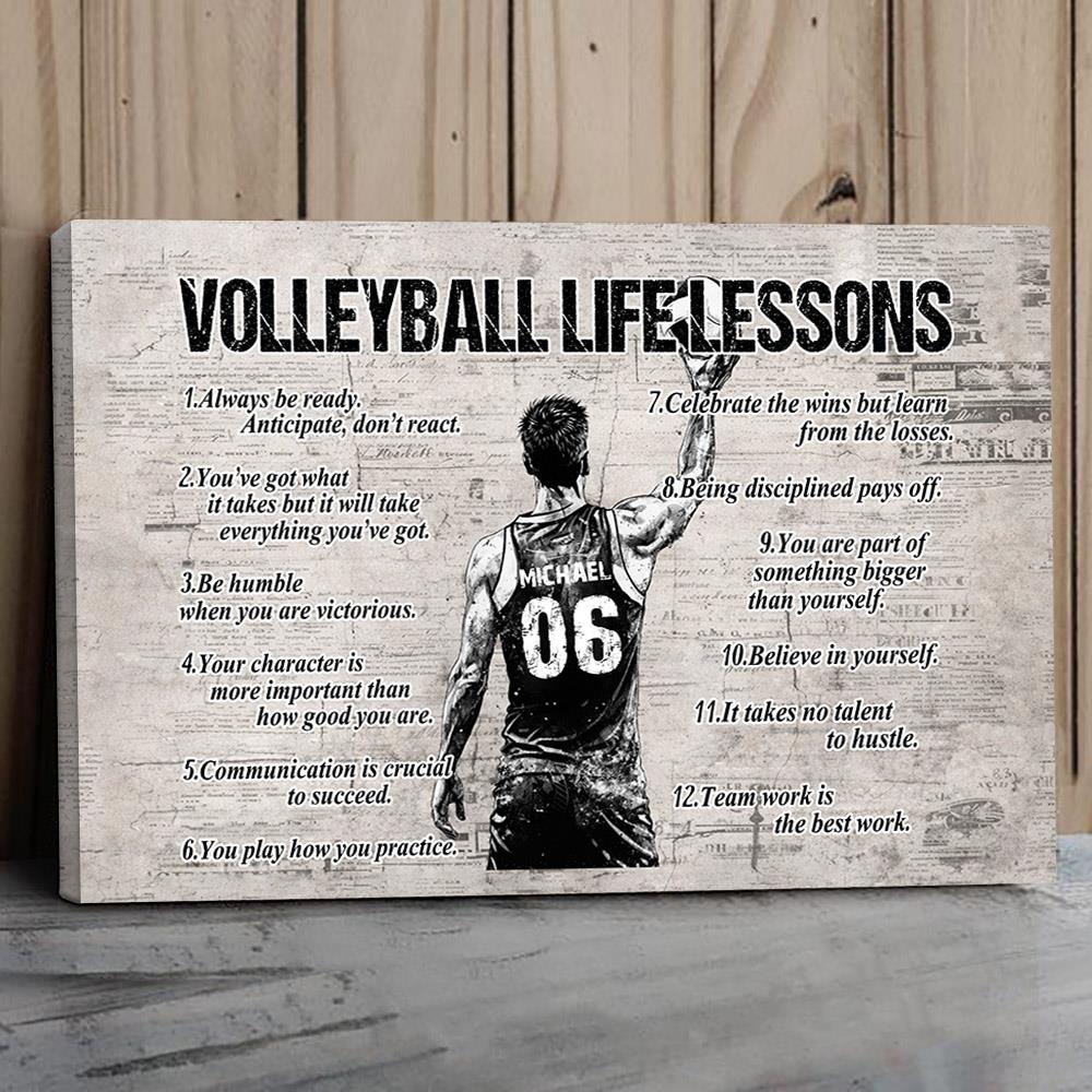 Personalized Volleyball Life Lessons Poster - Gift For Volleyball Lovers NA04