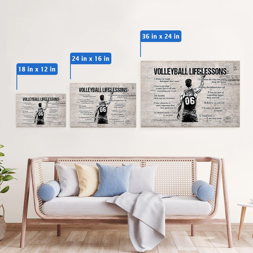 Personalized Volleyball Life Lessons Poster - Gift For Volleyball Lovers NA04