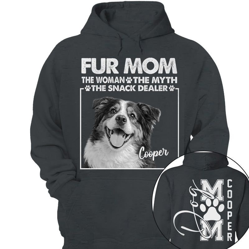 Personalied Fur Mom The Woman The Myth The Snack Dealer Shirt, Dog Mom Shirt, Gift For Dog Lovers T1807