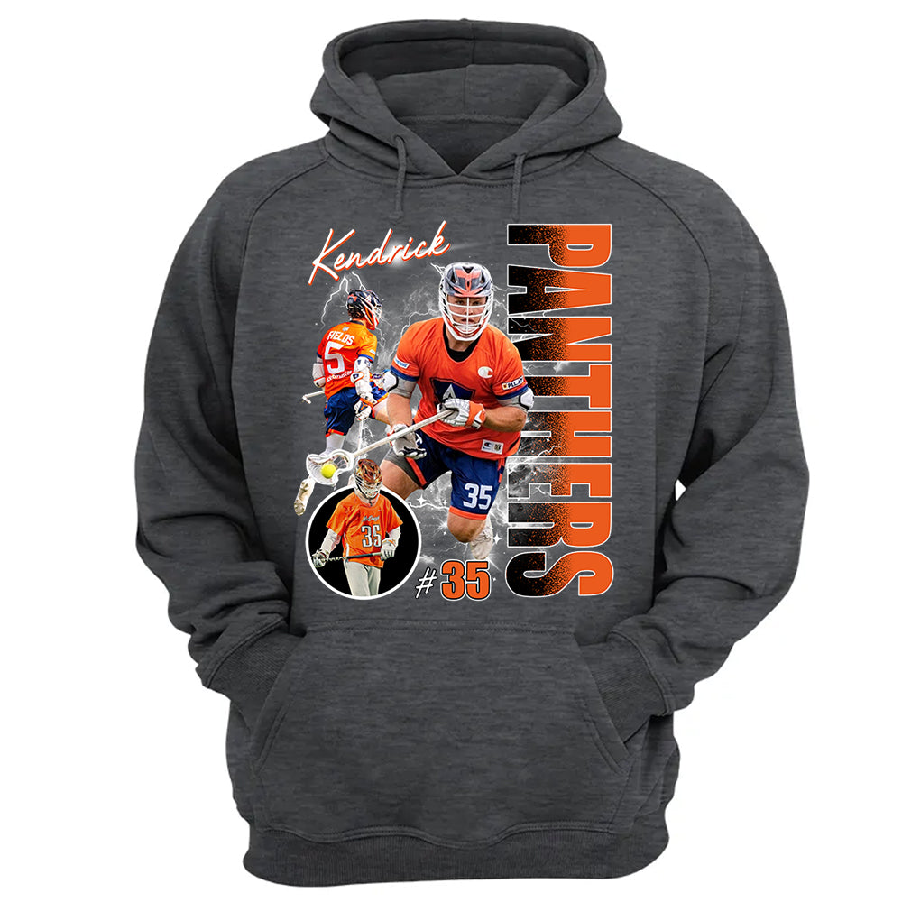 Custom Photo Lacrosse Player Shirt - Personalized Team Name School Name Bootleg Shirt Na02 Do99
