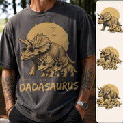 Personalized Funny Dadasaurus Animal Dad T Shirts The Best Bucking Papa Triceratops Tees for Dadasaurus Nh00