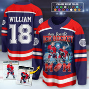 Custom Photo Ice Hockey Jersey Shirt For Ice Hockey Family Game Day Shirt T24