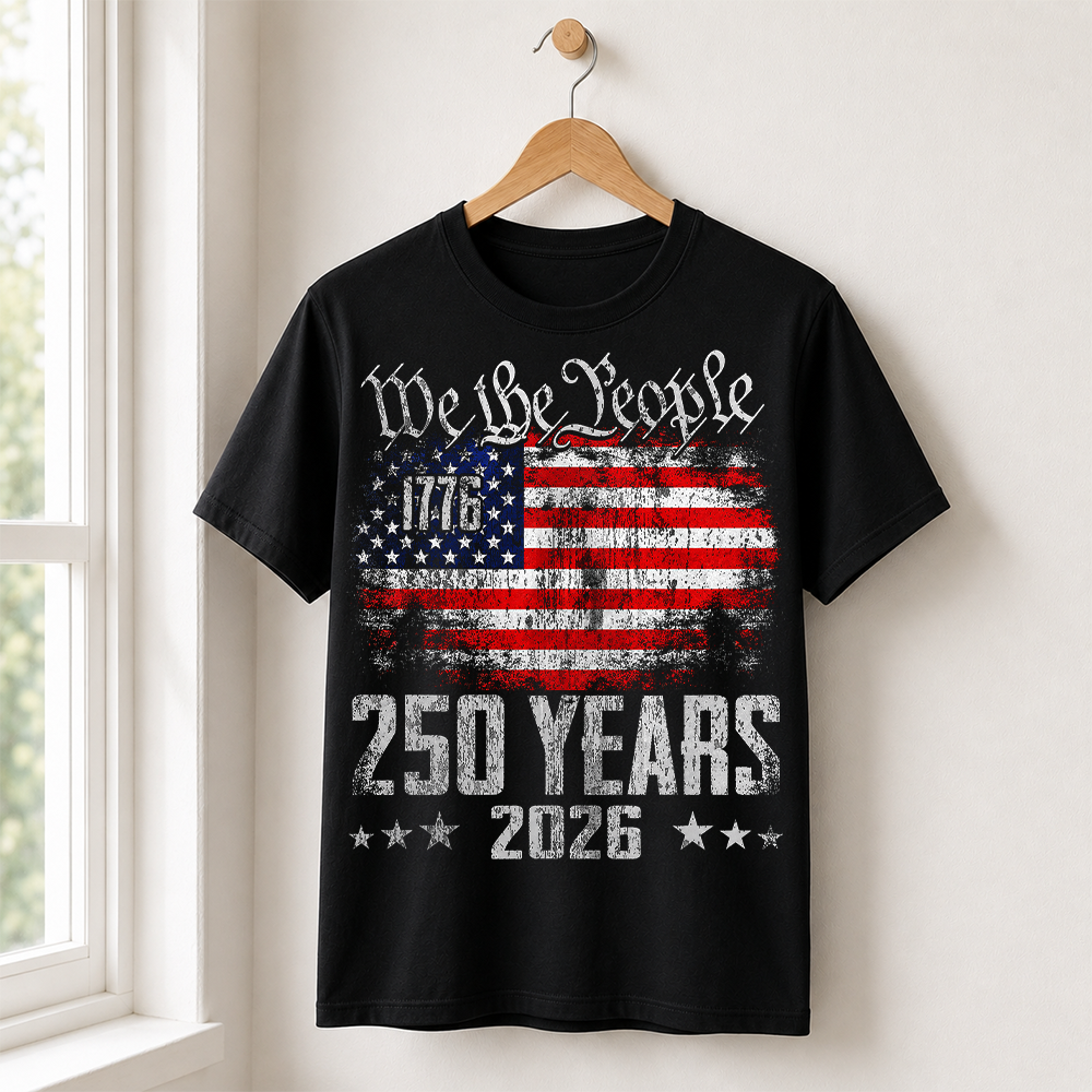 USA 250th Anniversary T-Shirt, America 250 Years 1776-2026 Fourth of July Tee Hv01
