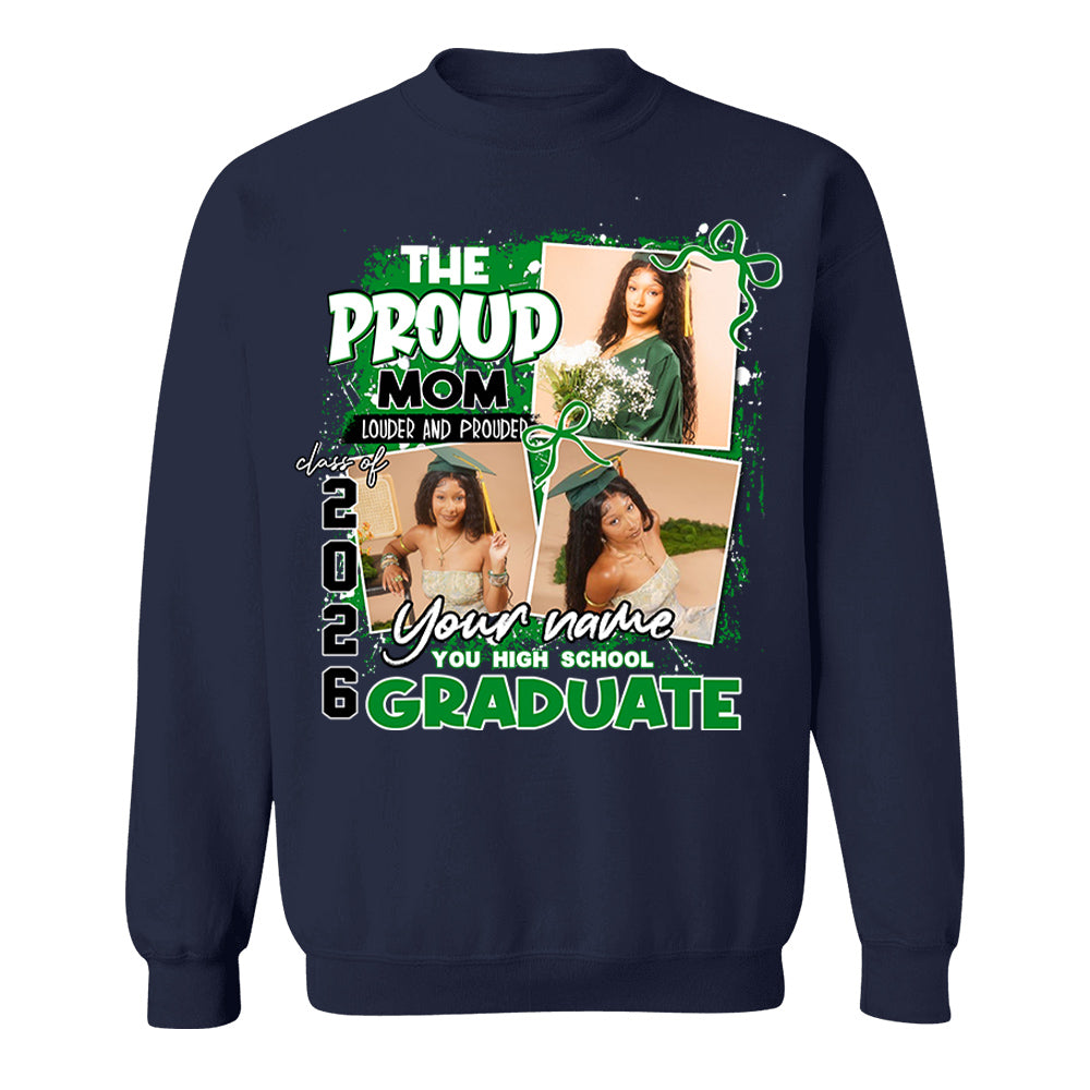 Personalized Proud Mom Graduation Shirt 2026 – Custom Photo, Name, School, Senior Graduate Gift Li29