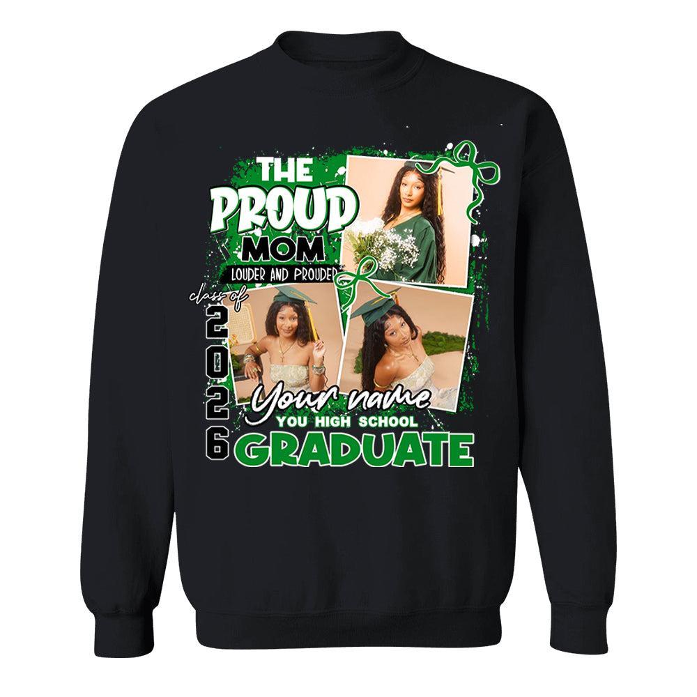 Personalized Proud Mom Graduation Shirt 2026 – Custom Photo, Name, School, Senior Graduate Gift Li29
