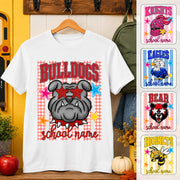 Personalized School School Spirit Mascot Striped Pattern T-Shirt For Teacher, Preppy Back To School, Gifts For Teacher Student MI209 TH23