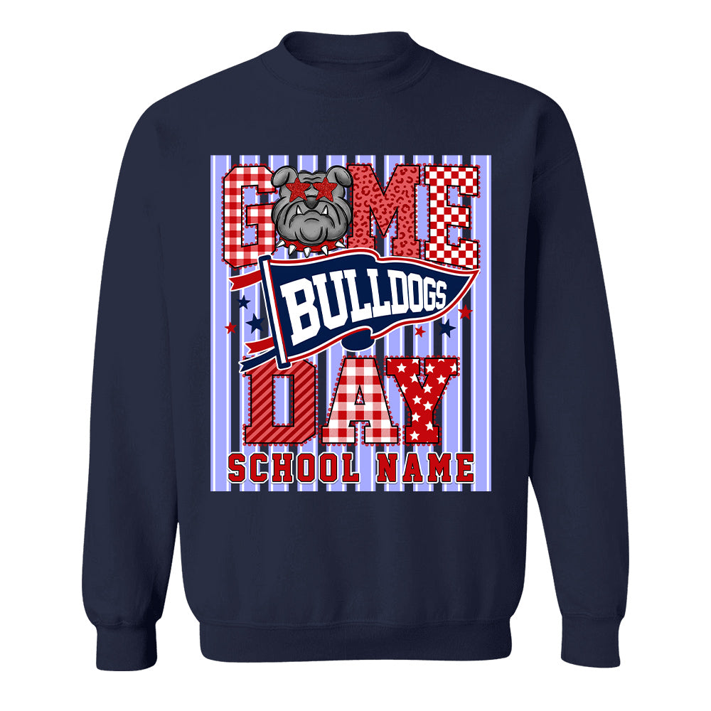 Custom School Name Mascot Striped, Back To Shool Shirt L0411 Hv01