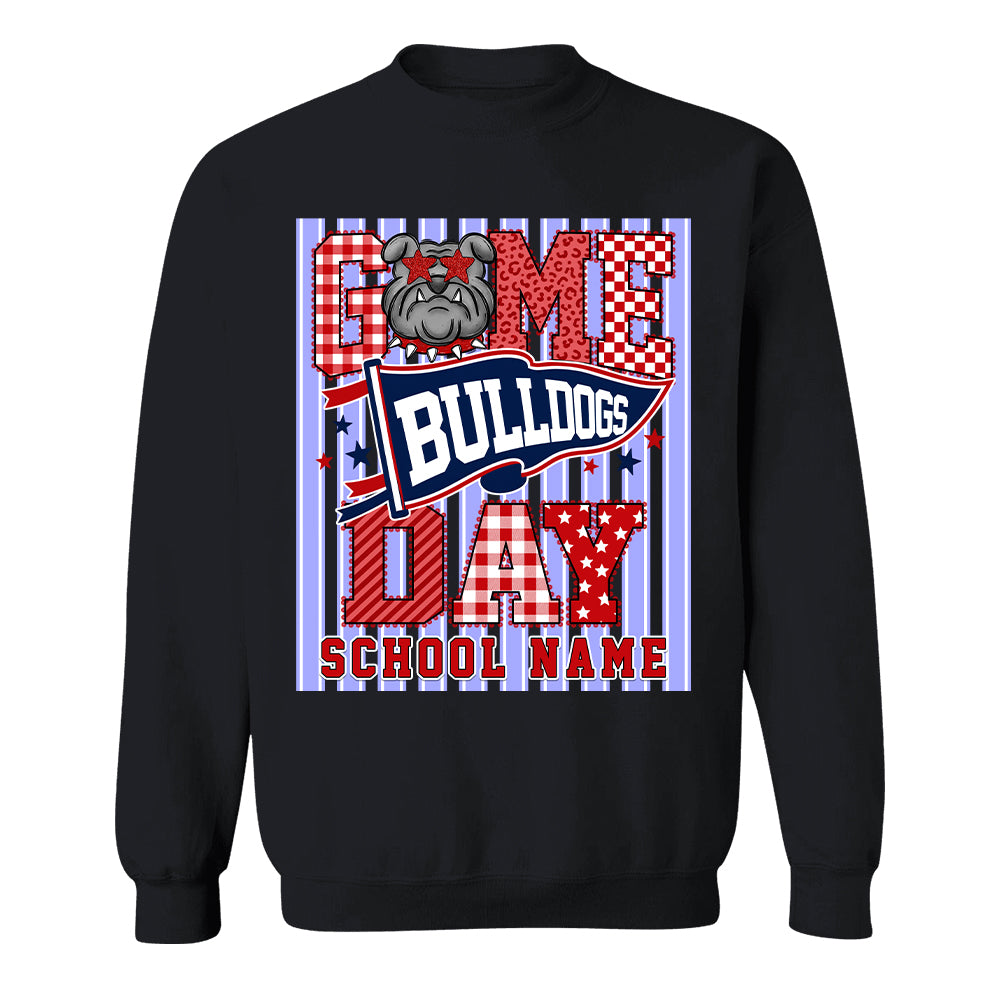 Custom School Name Mascot Striped, Back To Shool Shirt L0411 Hv01