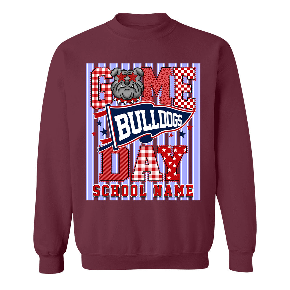 Custom School Name Mascot Striped, Back To Shool Shirt L0411 Hv01