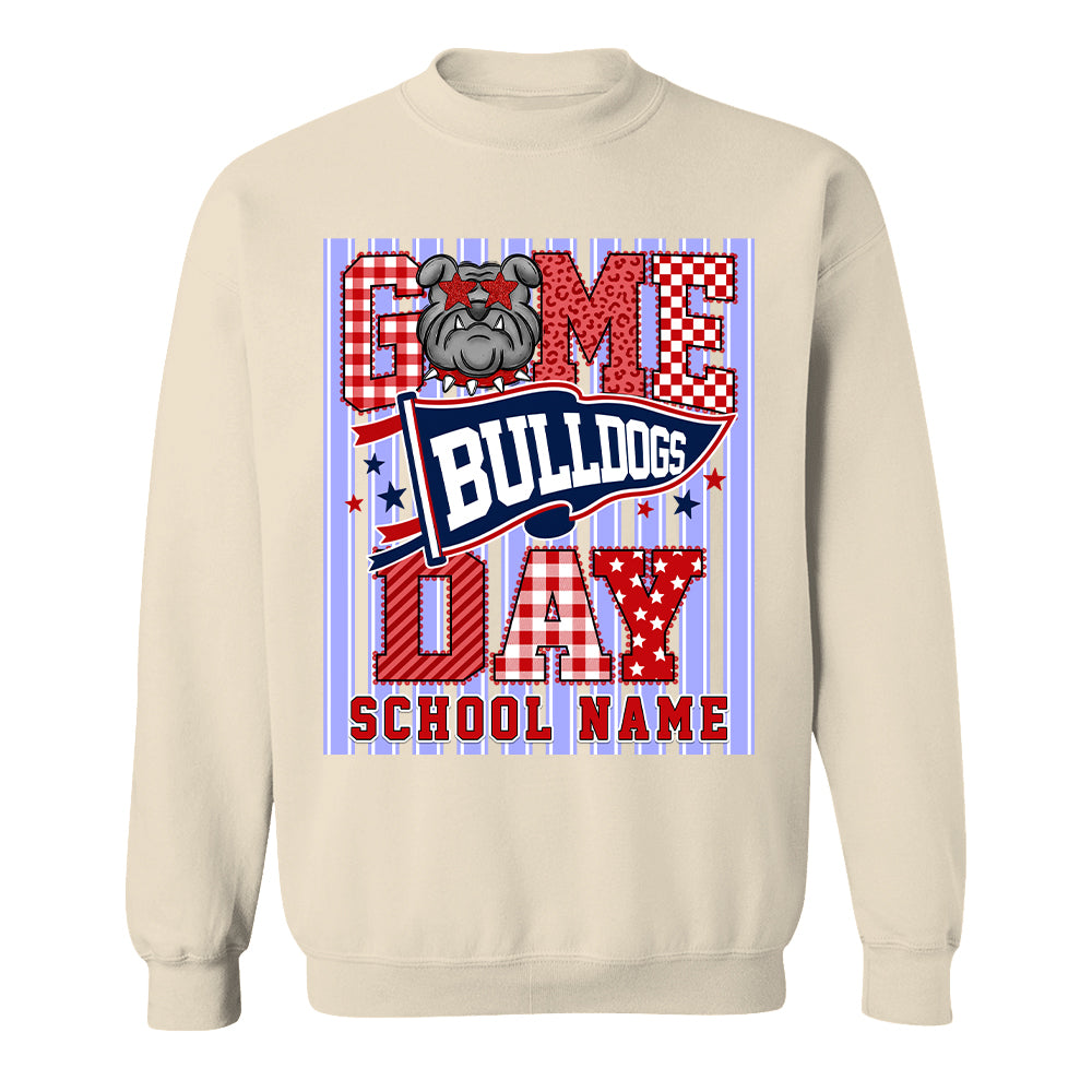 Custom School Name Mascot Striped, Back To Shool Shirt L0411 Hv01